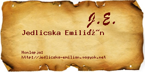 Jedlicska Emilián névjegykártya
